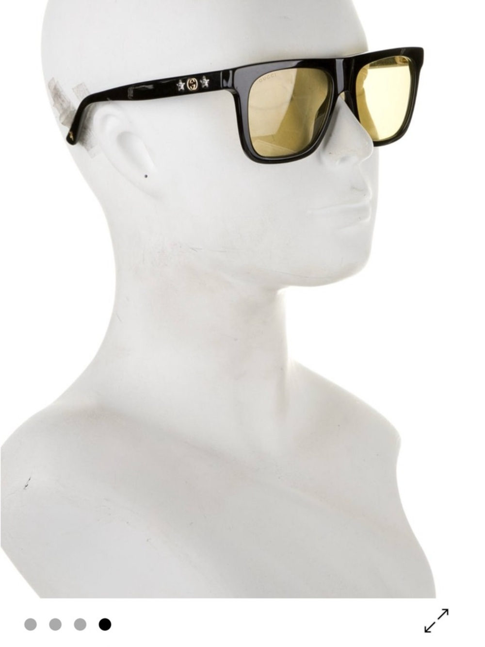 Gucci Women’s Black Square Sunglasses with Green Lenses